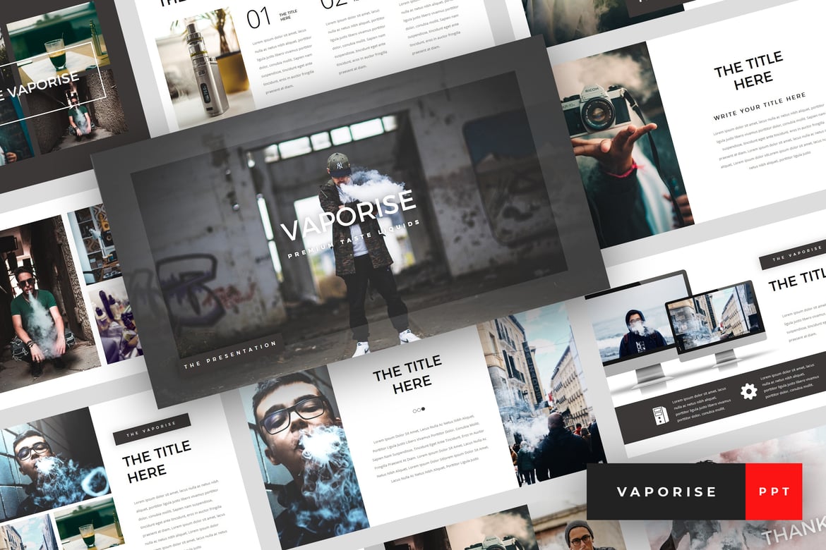 Vaporise - Template Presentasi PowerPoint untuk Vape dan Vapor