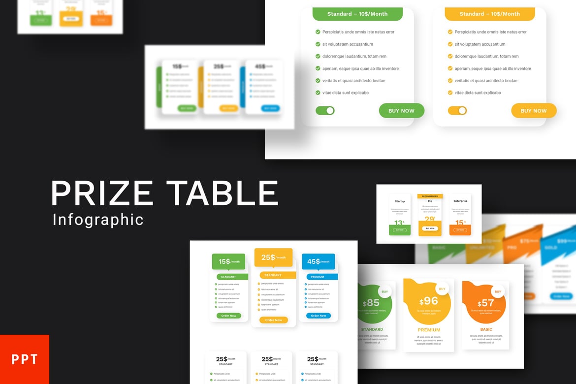Template Powerpoint Tabel Harga yang Menarik dan Professional