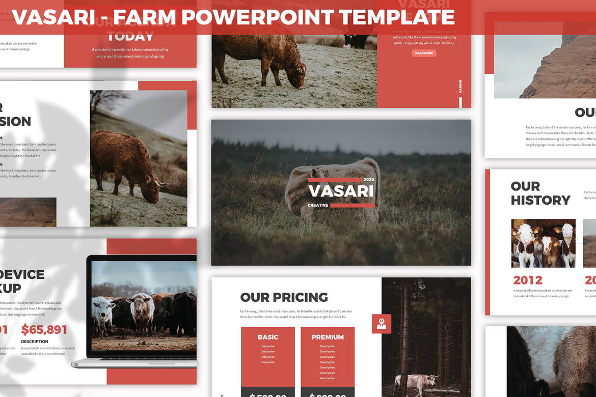 Template Presentasi PowerPoint Vasari - Solusi Profesional untuk Pertanian