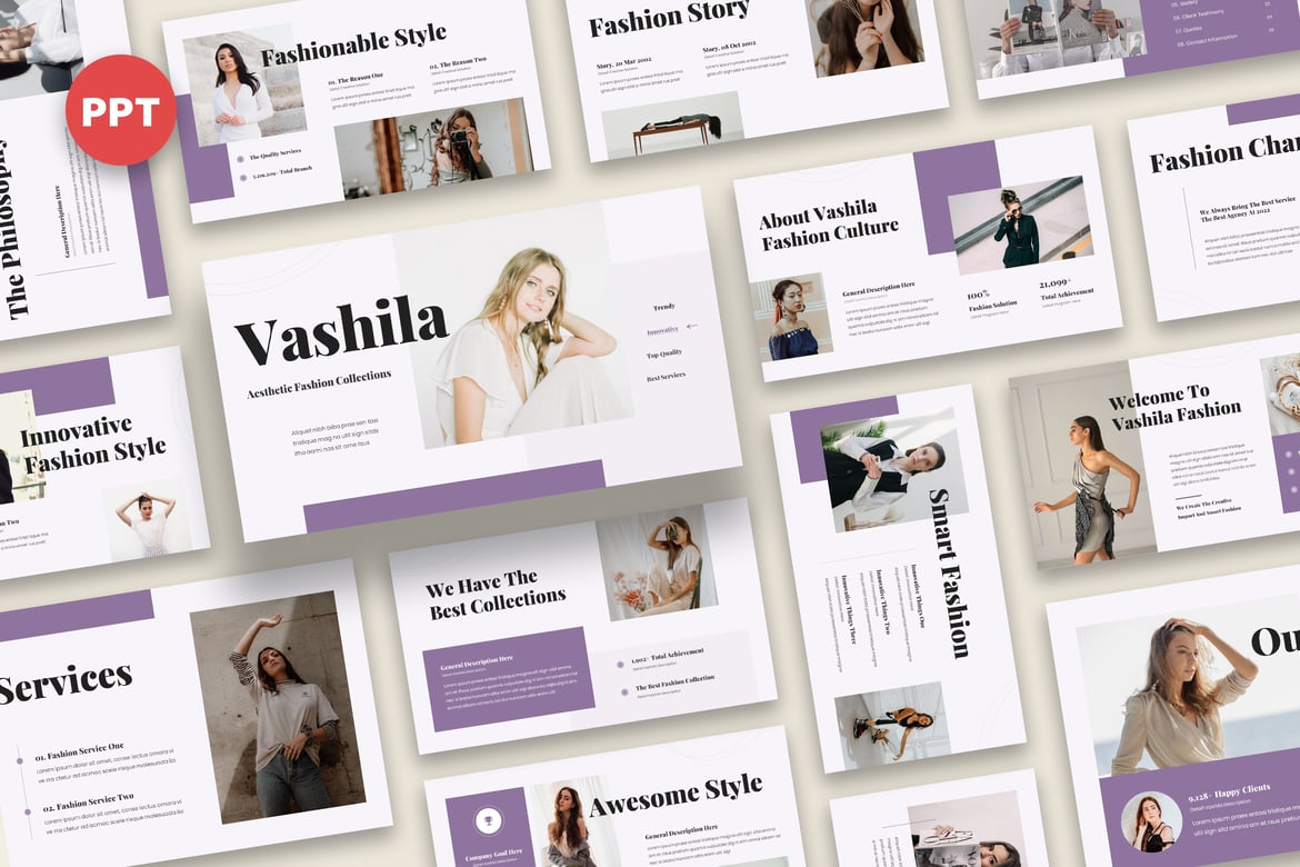 Vashila - Template Presentasi Fashion yang Menarik