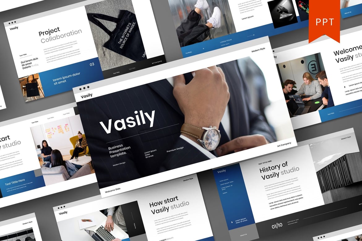 Vasily – Template PowerPoint Bisnis yang Menarik
