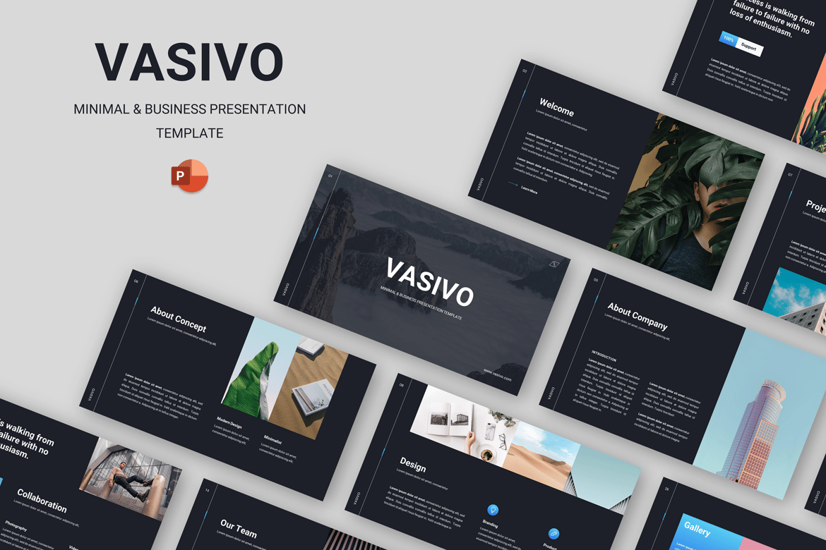 Vasivo - Template Presentasi PowerPoint Minimal dan Kreatif