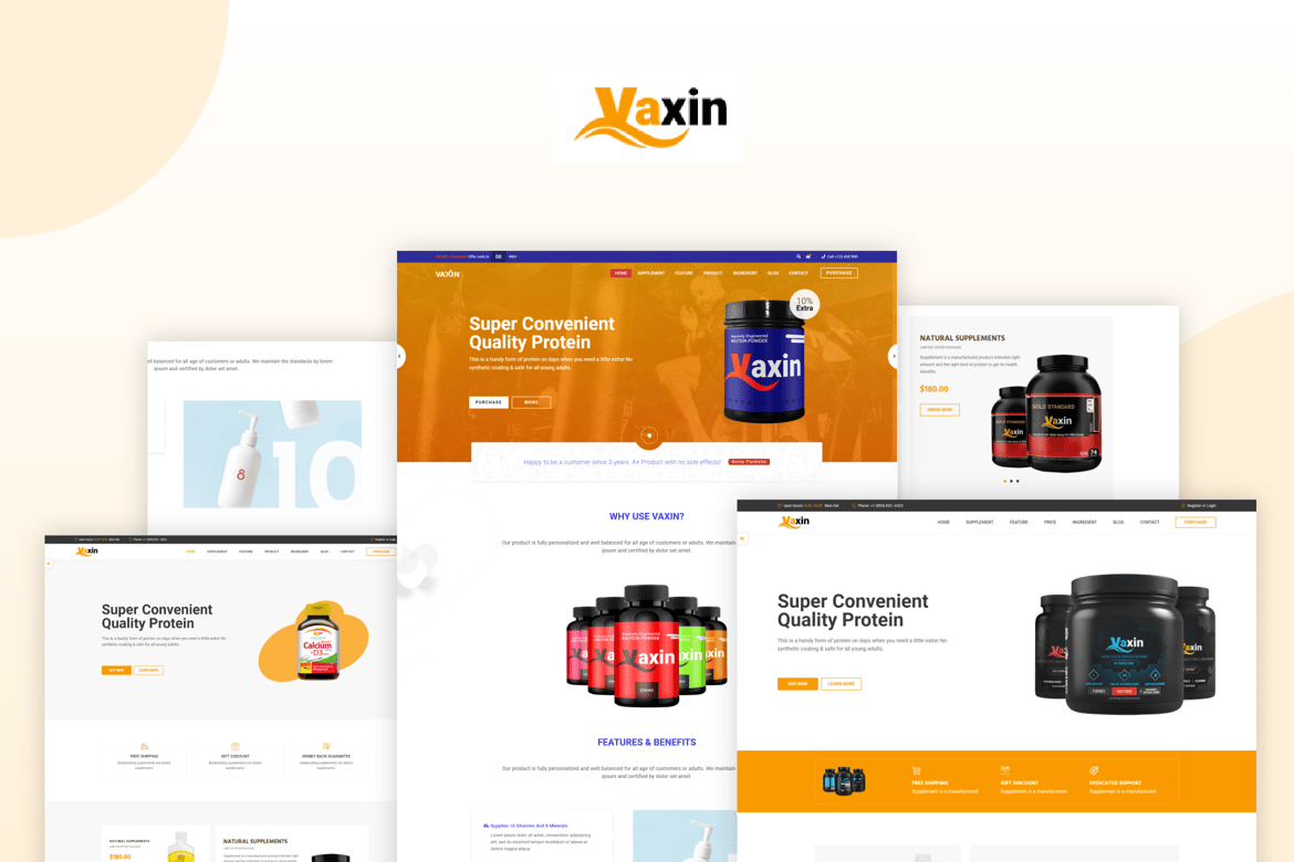 Template Website VAXIN - Solusi Cerdas untuk Toko Suplemen Kesehatan Anda