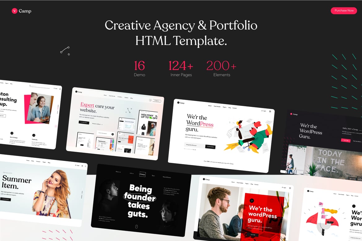 vCamp - Template Website Kreatif untuk Agensi & Portofolio
