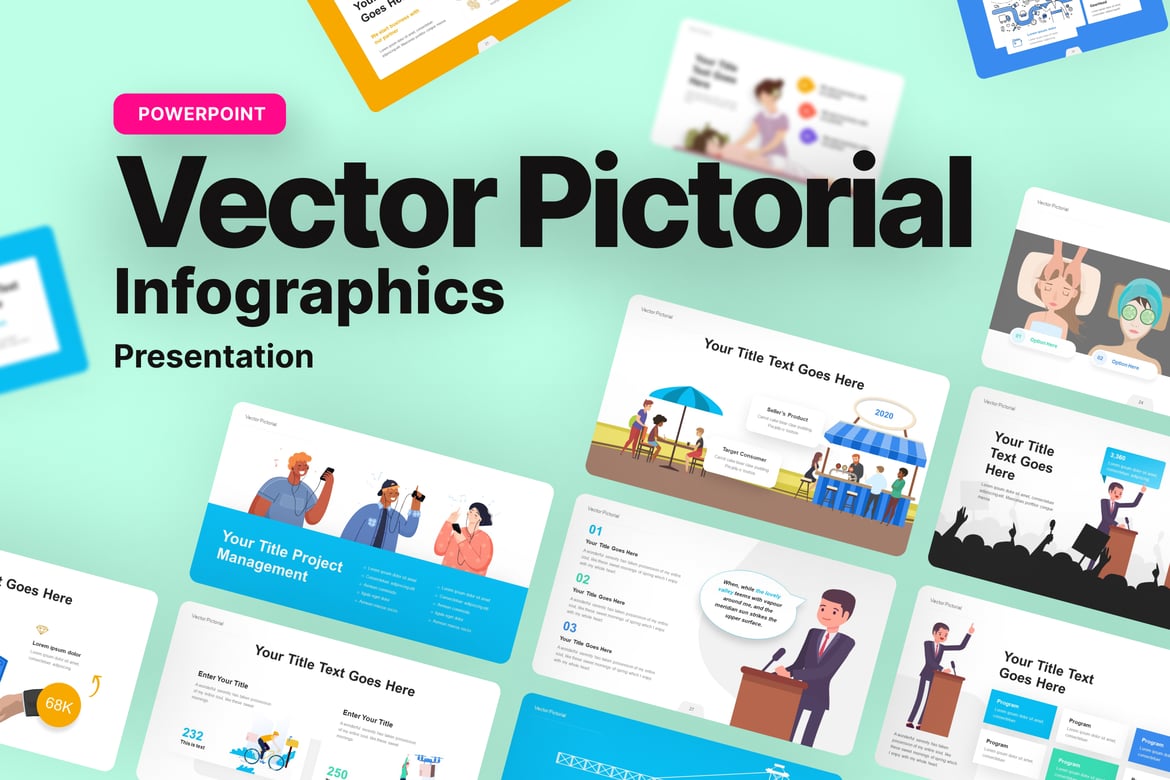 Template Presentasi Infografis Piktorial Vector yang Menarik