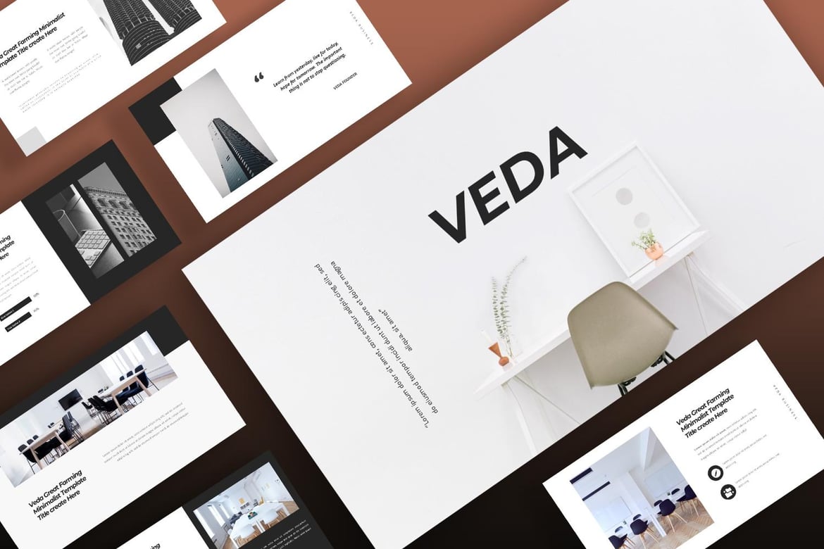 Template Presentasi PowerPoint Veda yang Modern dan Kreatif