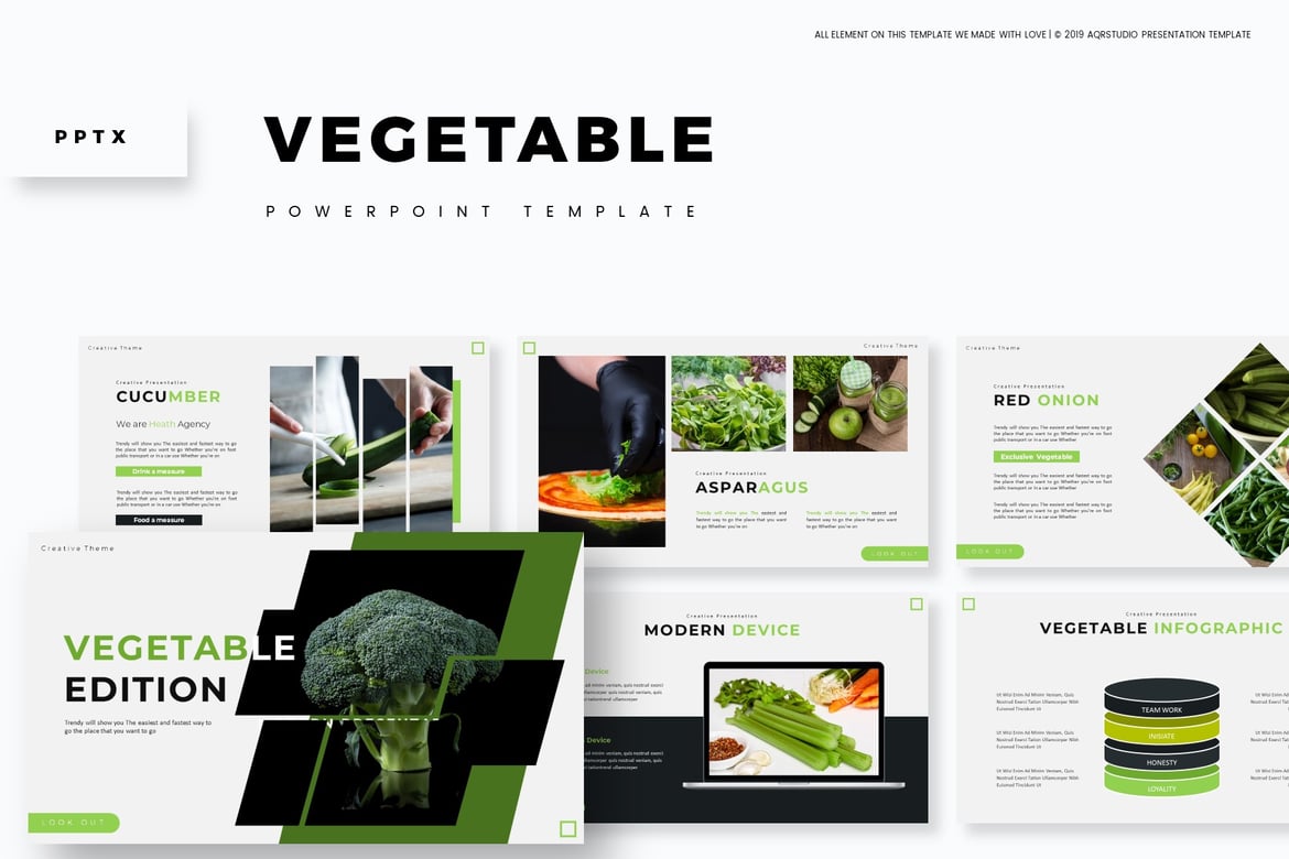 Template PowerPoint Sayuran yang Menarik dan Serbaguna