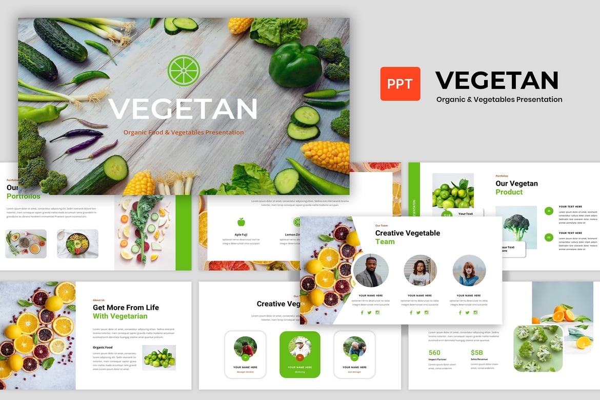 Vegetan - Template Presentasi PowerPoint Makanan Organik dan Sayuran