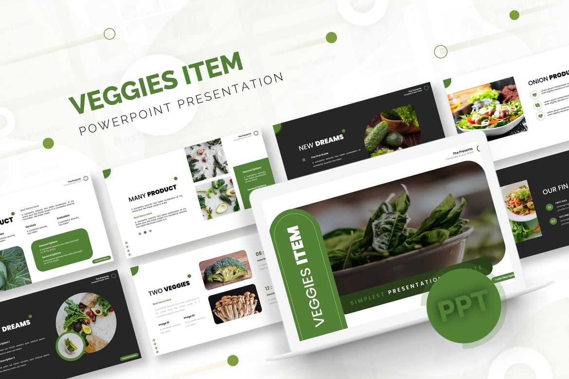 Template Presentasi PowerPoint Veggies untuk Semua Kebutuhan Bisnis dan Pribadi