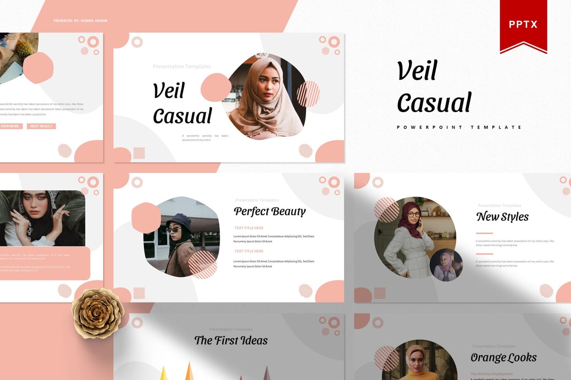 Template PowerPoint Veil Casual yang Menarik untuk Presentasi Anda