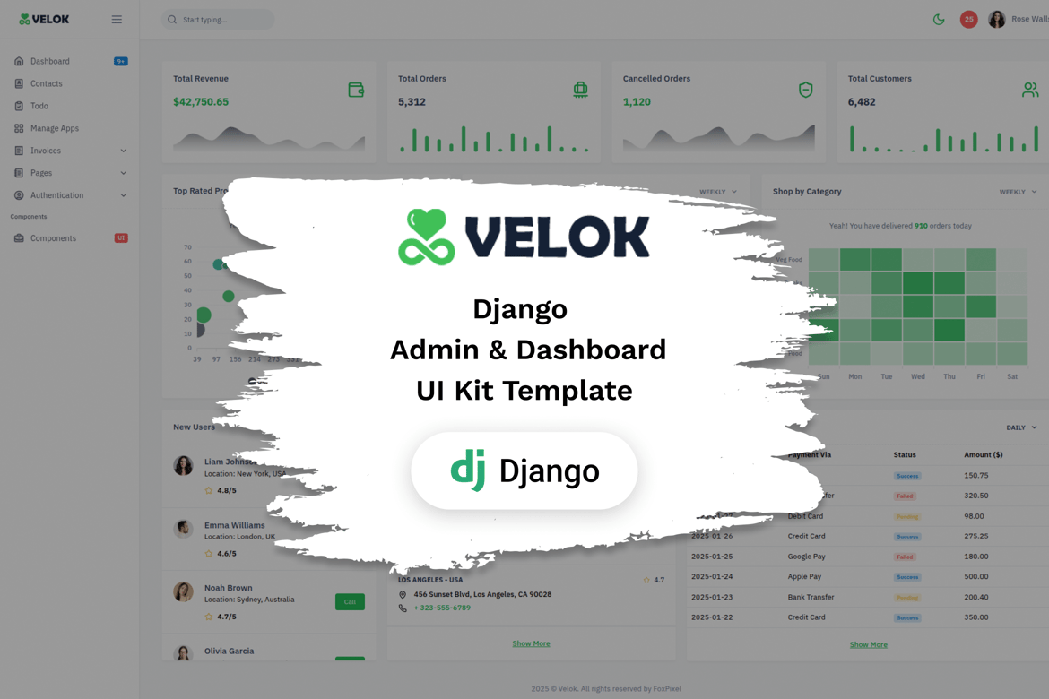 Velok - Template Admin Dashboard Django Modern dan Kuat