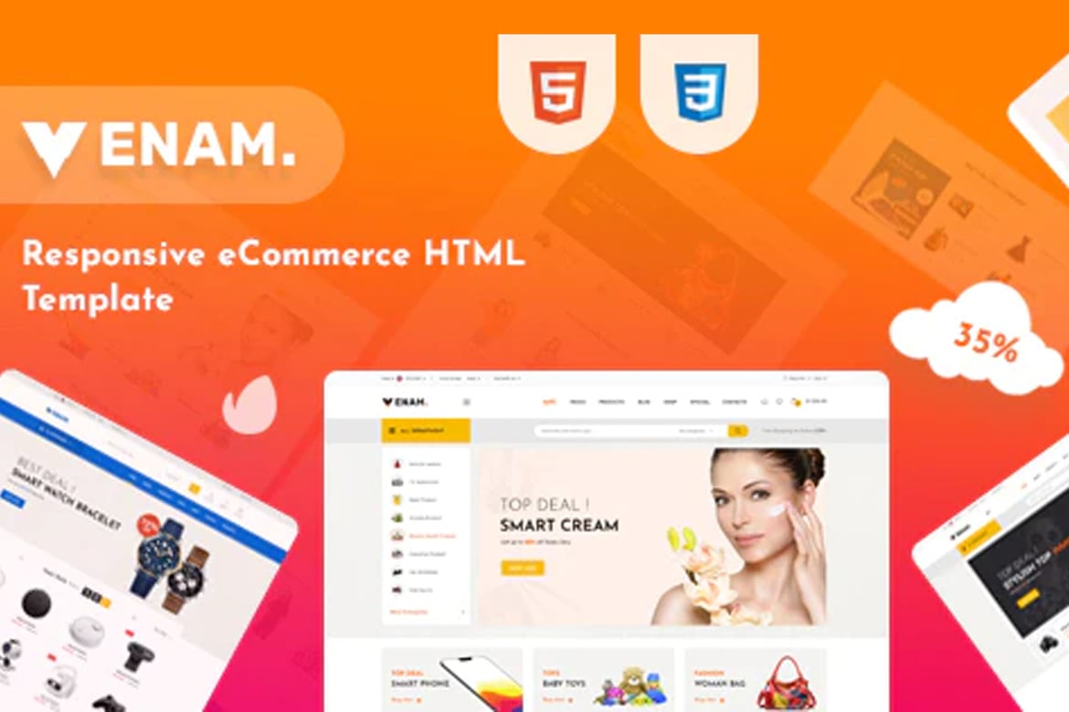 Venam - Template Website eCommerce Serbaguna yang Menarik