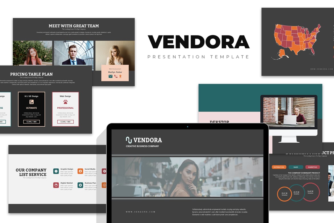 Template Presentasi PowerPoint Vendora: Solusi Pitch Investor untuk Startup Anda