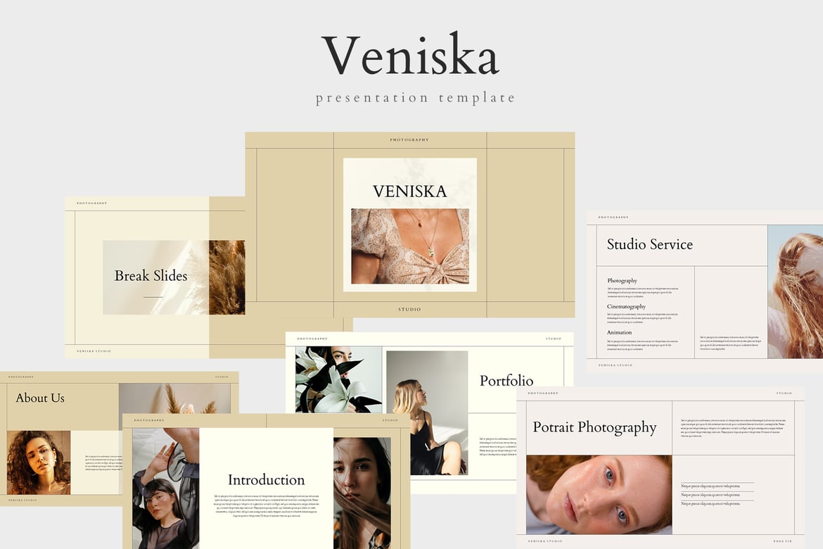 Veniska - Template Powerpoint Kreatif untuk Presentasi Menarik