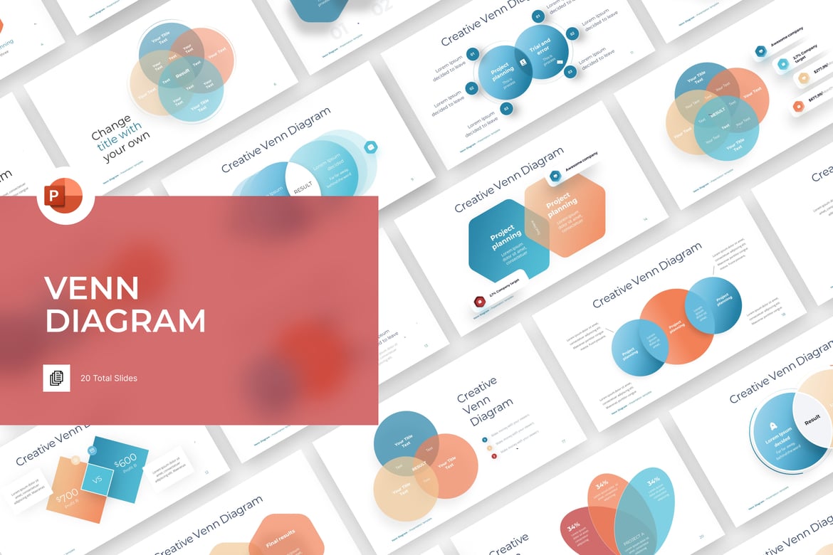 Template PowerPoint Infografis Venn Diagram yang Menarik