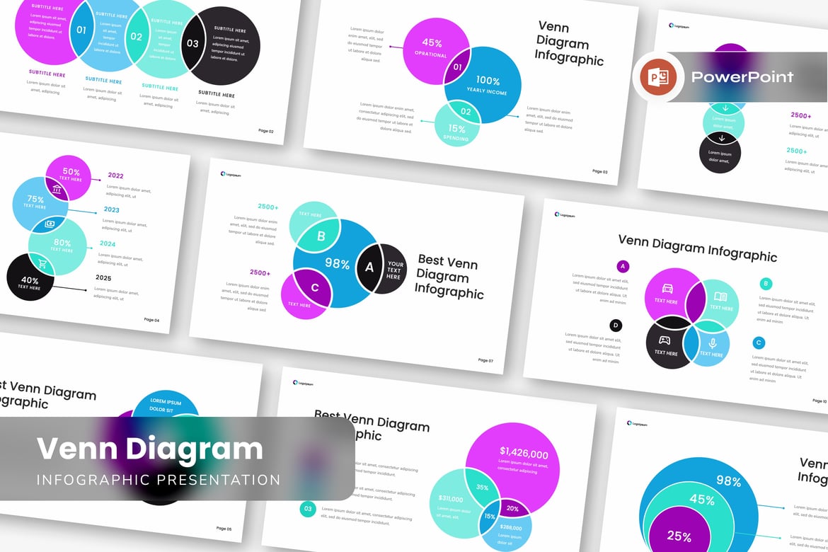 Template Presentasi PowerPoint Venn Diagram yang Menarik dan Efektif