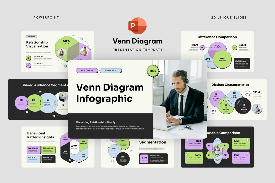 Template Presentasi Venn Diagram yang Menarik dan Informatif
