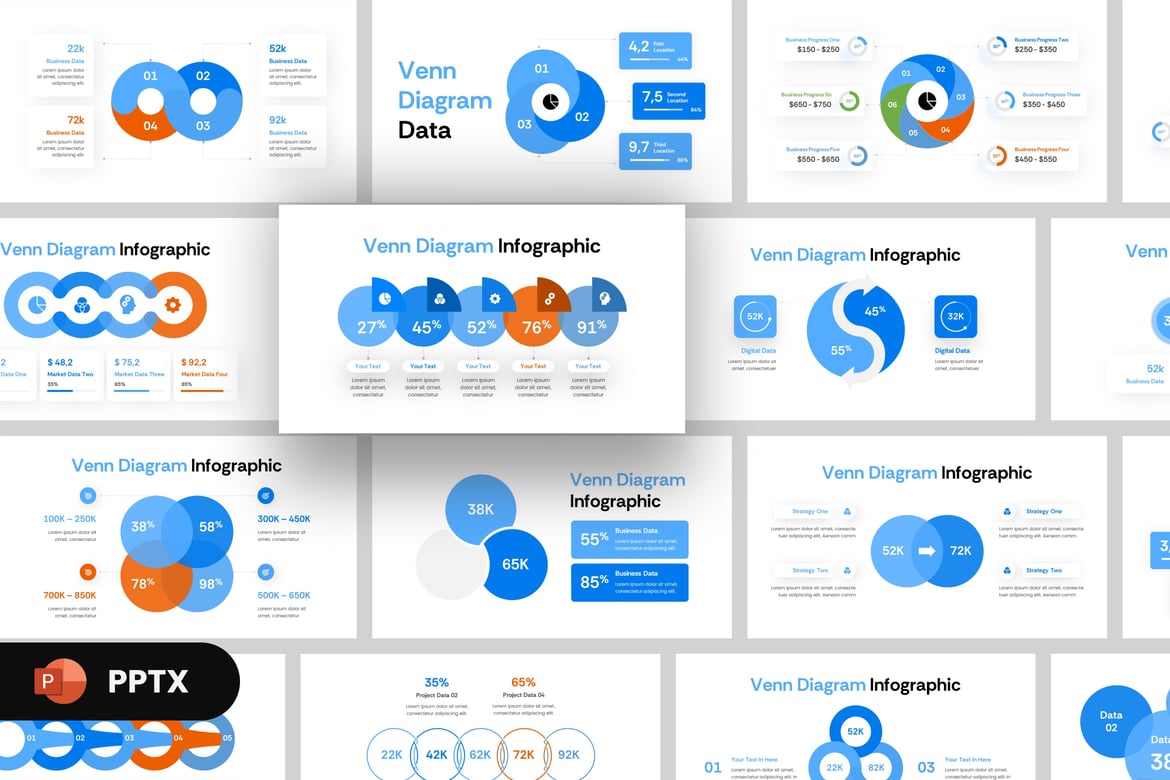 Template Presentasi Venn Diagram yang Modern dan Menarik