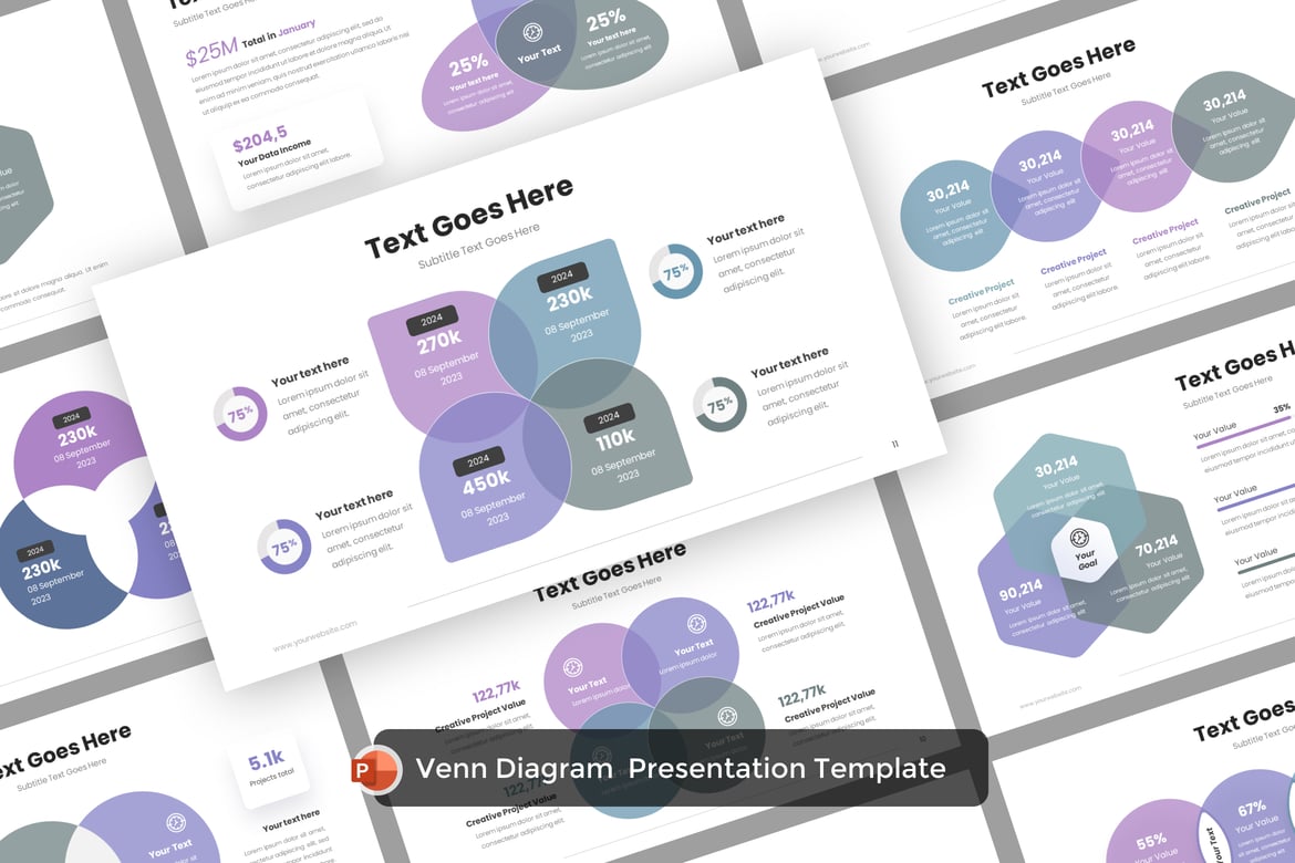 Template PowerPoint Venn Diagram yang Menarik dan Profesional