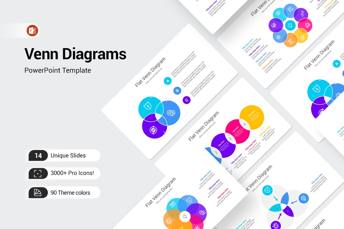 Template PowerPoint Diagram Venn yang Menarik dan Profesional