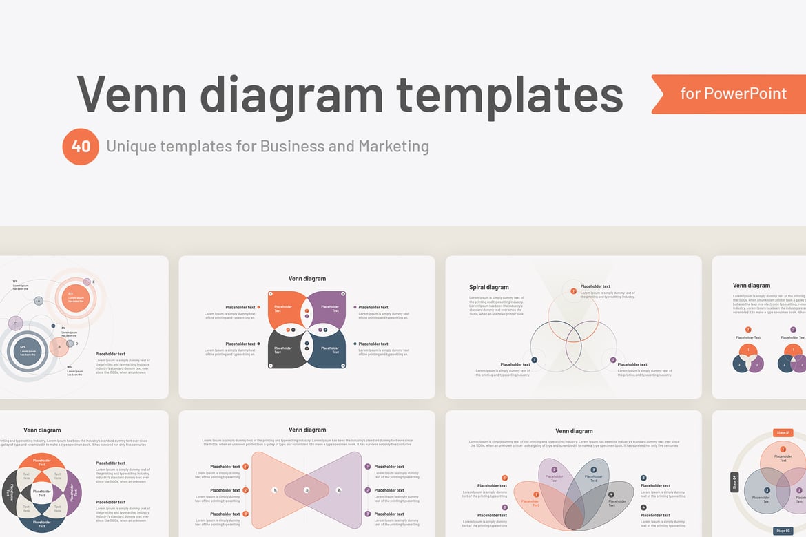 Template PowerPoint Diagram Venn Kreatif dan Menarik