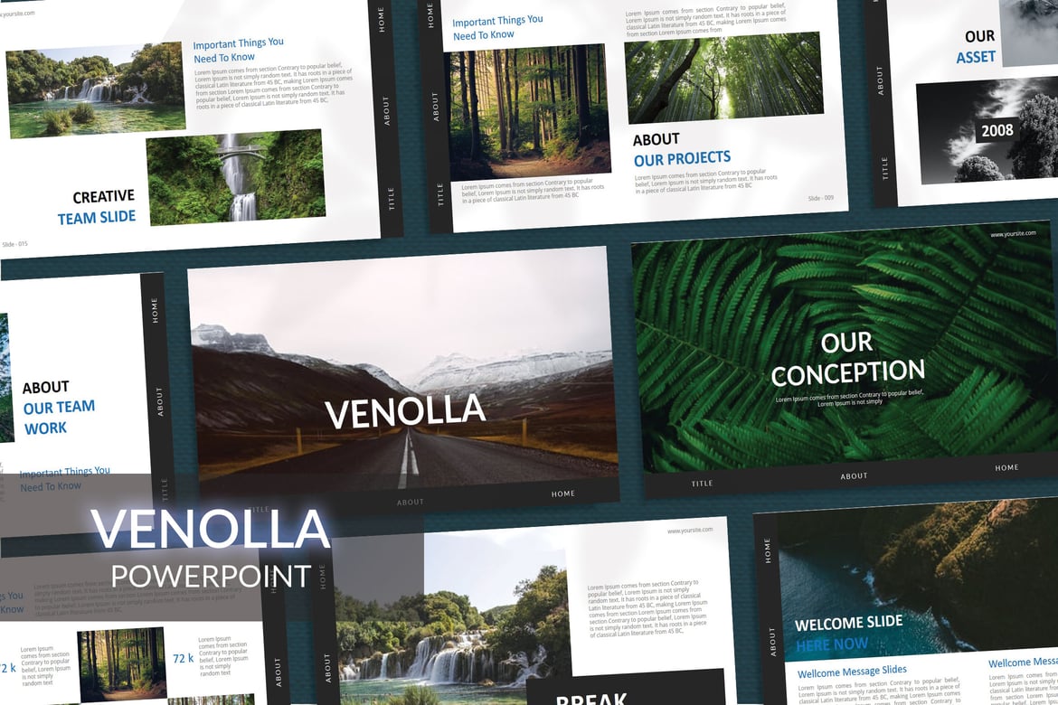 VENOLLA - Template Powerpoint Bisnis Minimalis yang Menarik