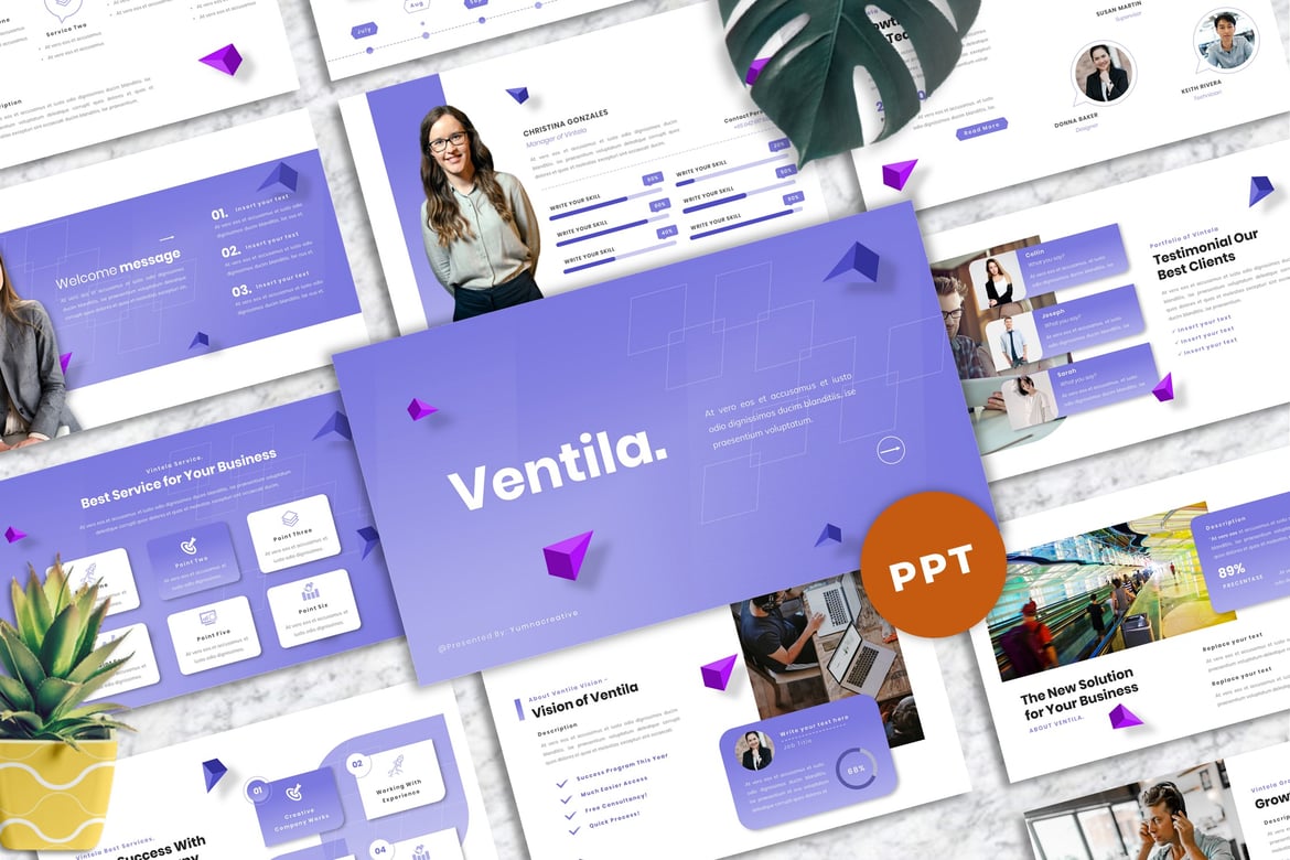 Ventila - Template PowerPoint Bisnis yang Menarik