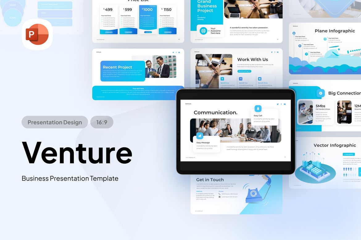 Template Presentasi Bisnis Venture - PowerPoint yang Memukau