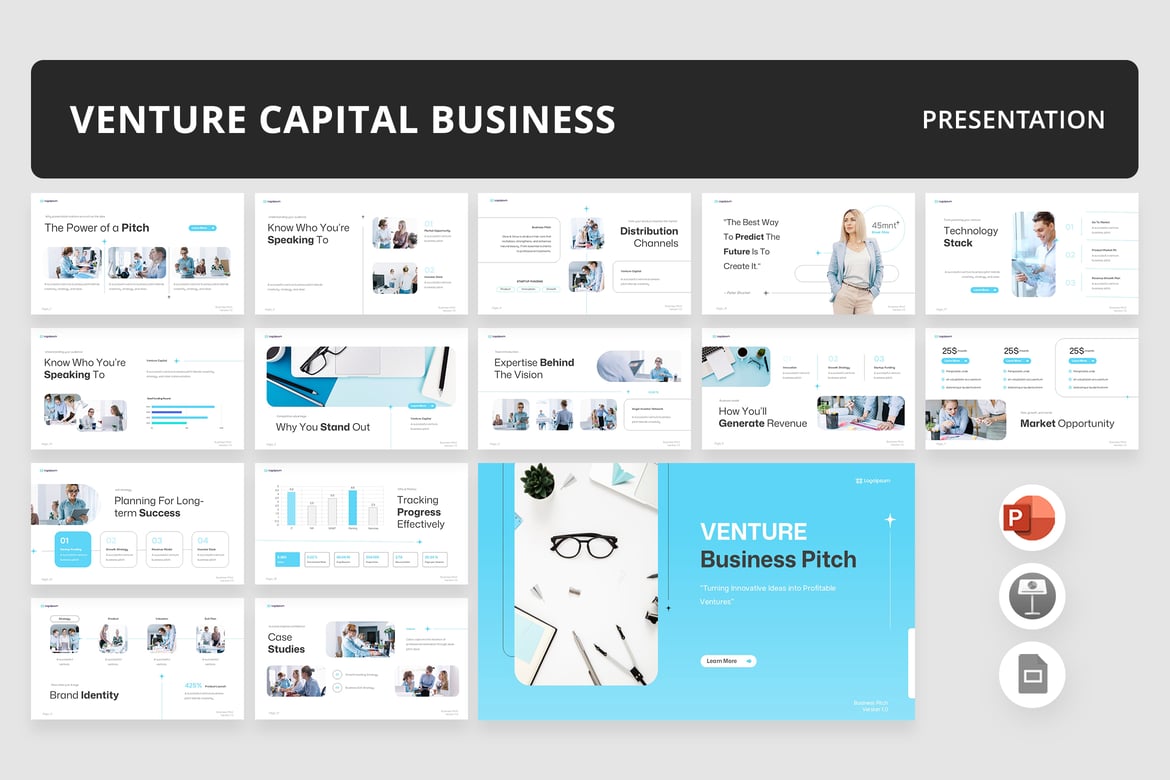Template Presentasi PowerPoint Modal Ventura yang Menarik