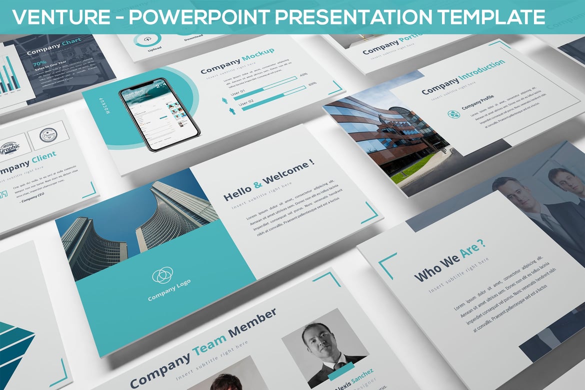 Template Presentasi PowerPoint Venture: Modern dan Fungsional