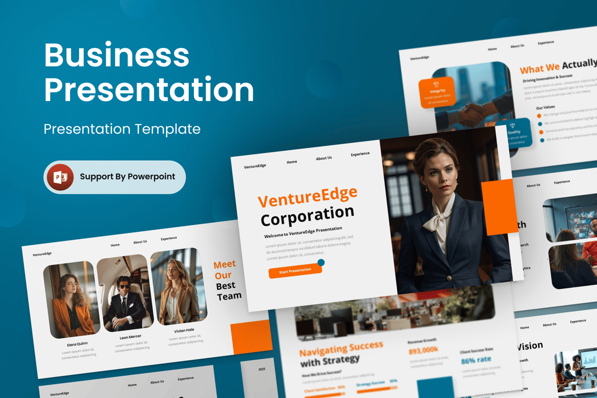Template Presentasi PowerPoint Venturedge yang Serbaguna dan Profesional