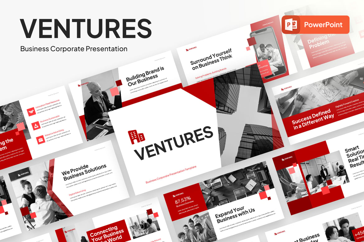 Template PowerPoint Ventures - Solusi Presentasi Bisnis yang Menarik