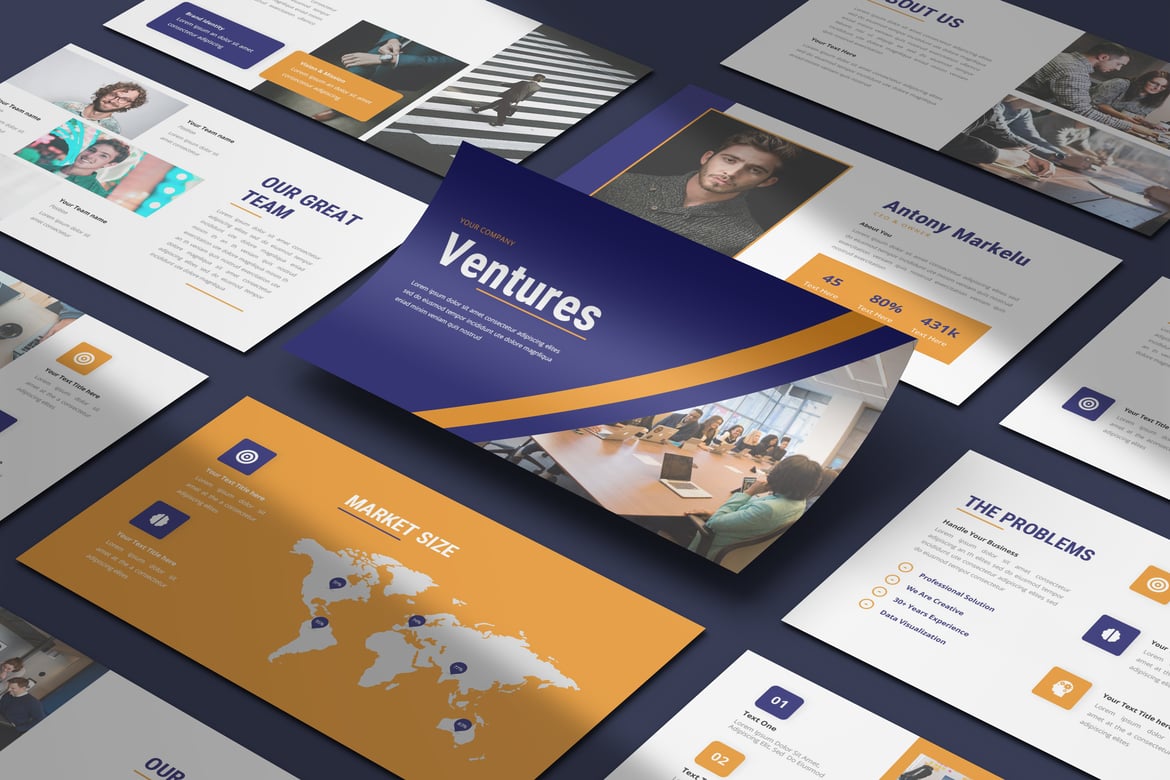 Template Presentasi Modern - Ventures PowerPoint