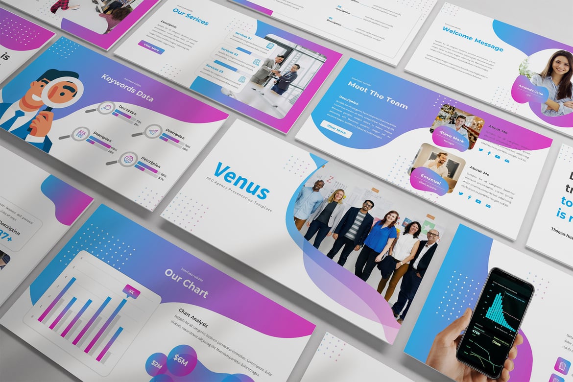 Template Powerpoint Analisis SEO Venus yang Menarik dan Profesional