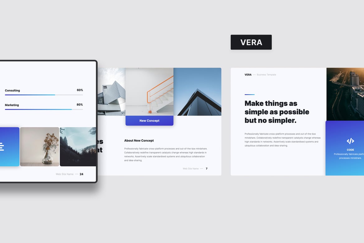 Template Presentasi Kreatif VERA untuk PowerPoint