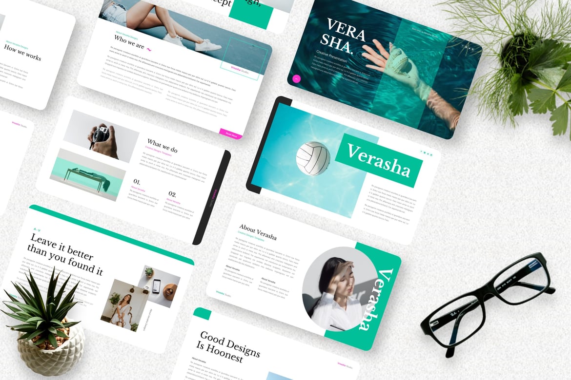 Verasha - Template Powerpoint Kreatif untuk Presentasi Menarik
