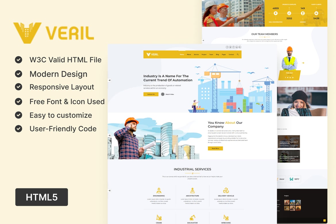 Veril - Template Website HTML untuk Konstruksi dan Industri