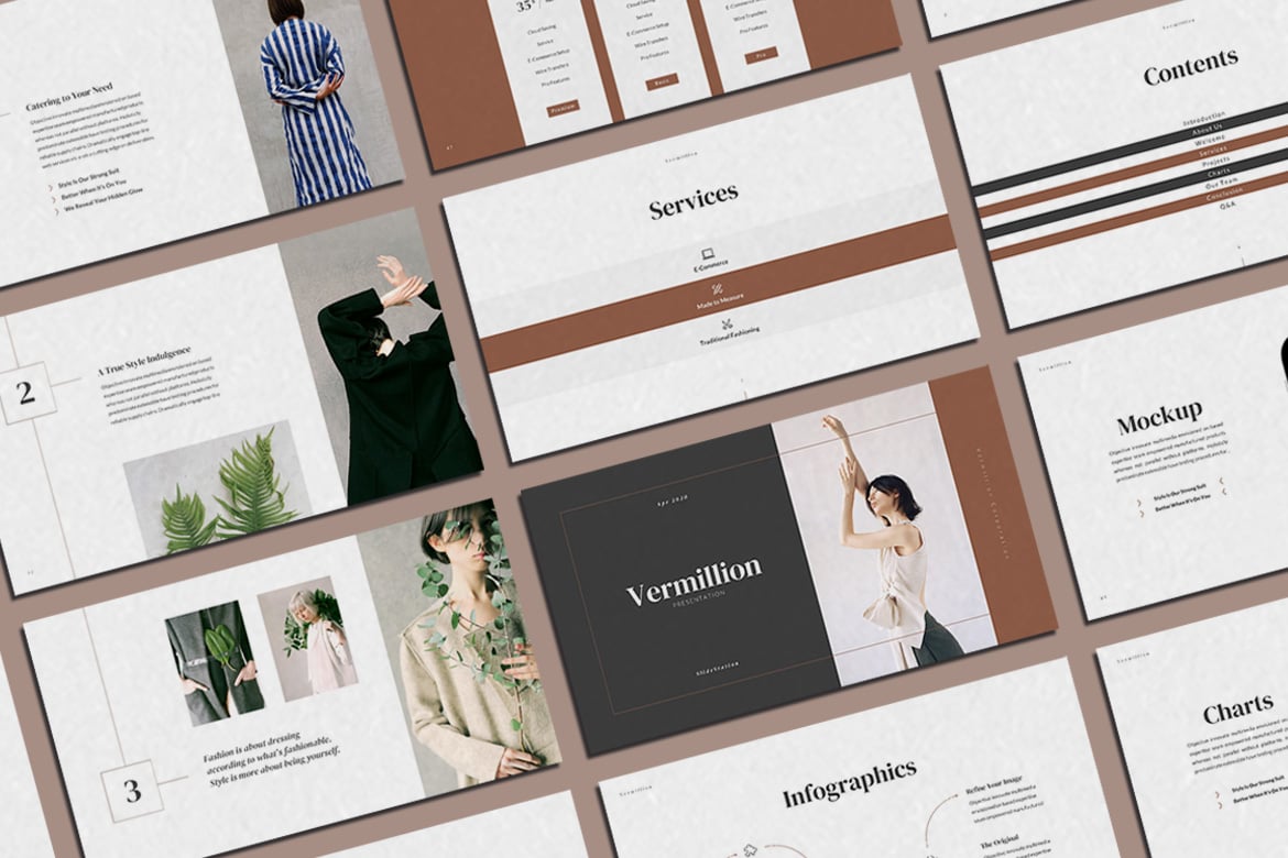 Template PowerPoint Vermillion - Elegan dan Multifungsi untuk Semua Kebutuhan Anda