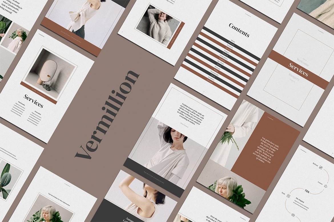 Template PowerPoint Vermillion: Elegan dan Serbaguna untuk Presentasi Anda