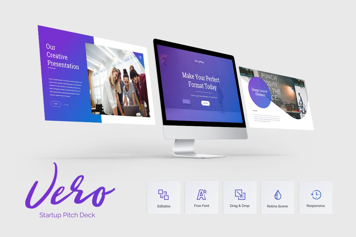 Template Presentasi PowerPoint Vero untuk Startup yang Menarik