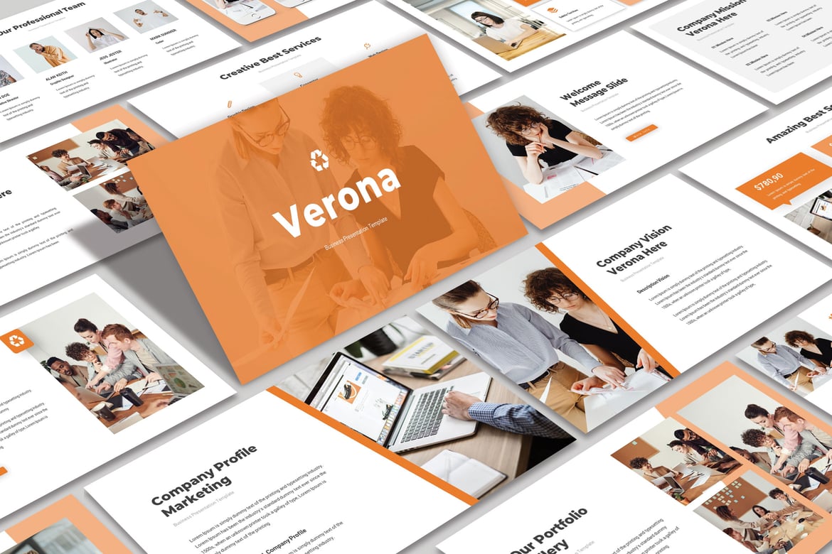 Template Powerpoint Verona yang Modern dan Kreatif