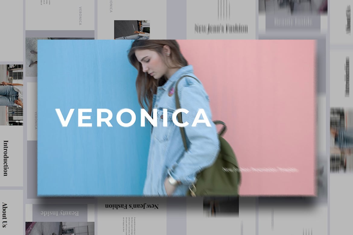 Veronica – Template PowerPoint Fashion yang Elegan dan Serbaguna