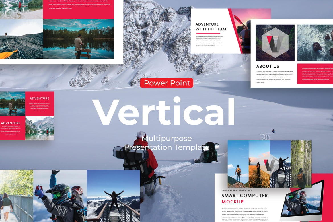 Template Presentasi PowerPoint Vertikal yang Modern dan Serbaguna