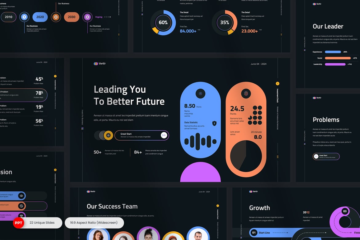 Vertir - Template PowerPoint Investasi yang Menarik
