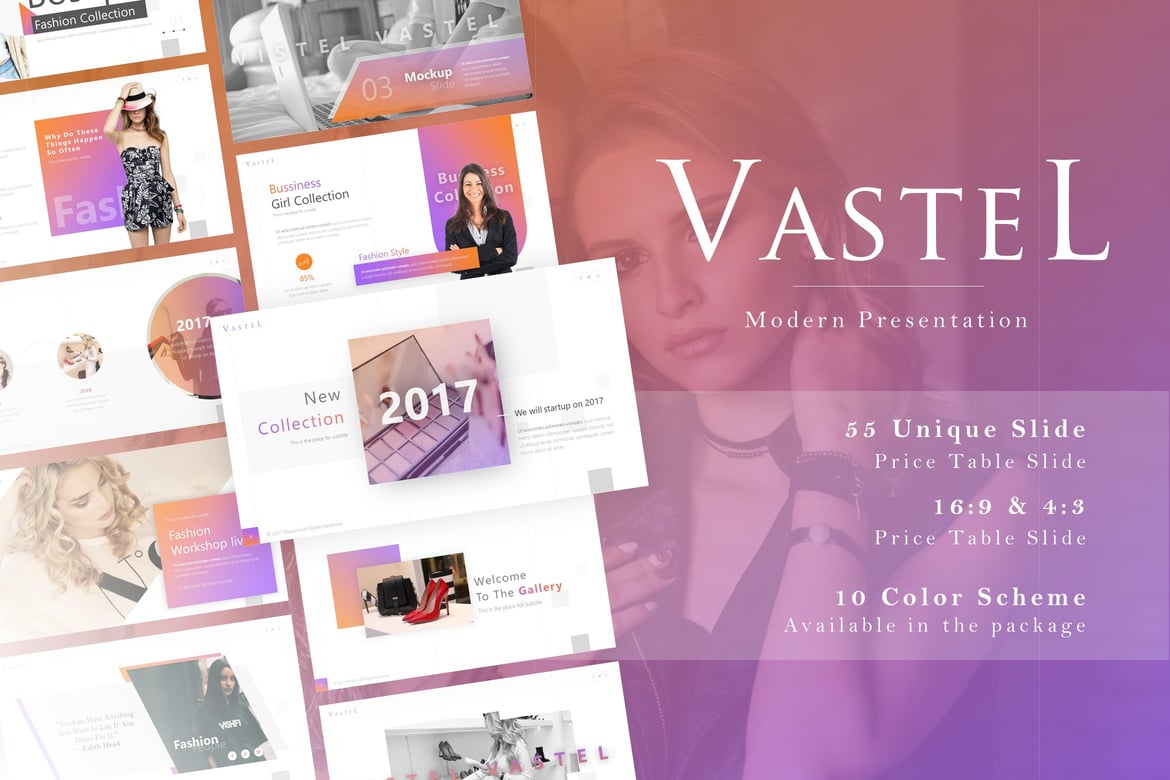 Template Presentasi PowerPoint Vestel yang Menarik