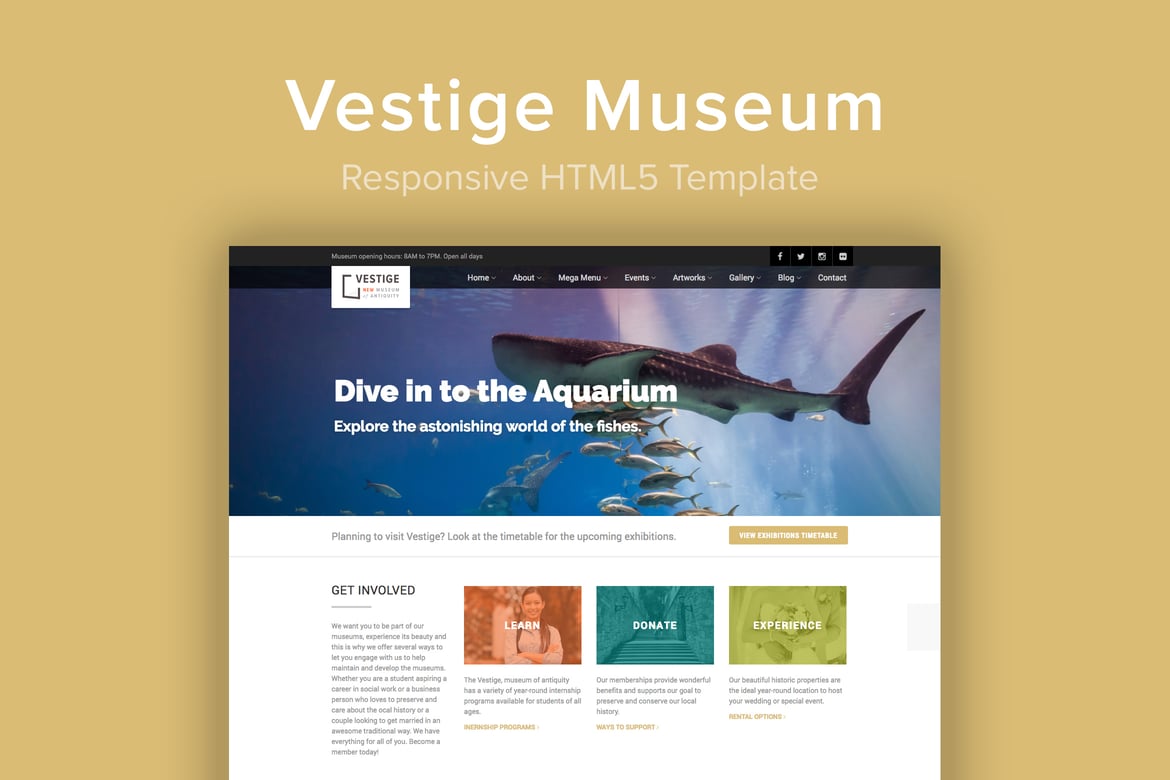 Template Website Museum Vestige - Responsif dan Modern