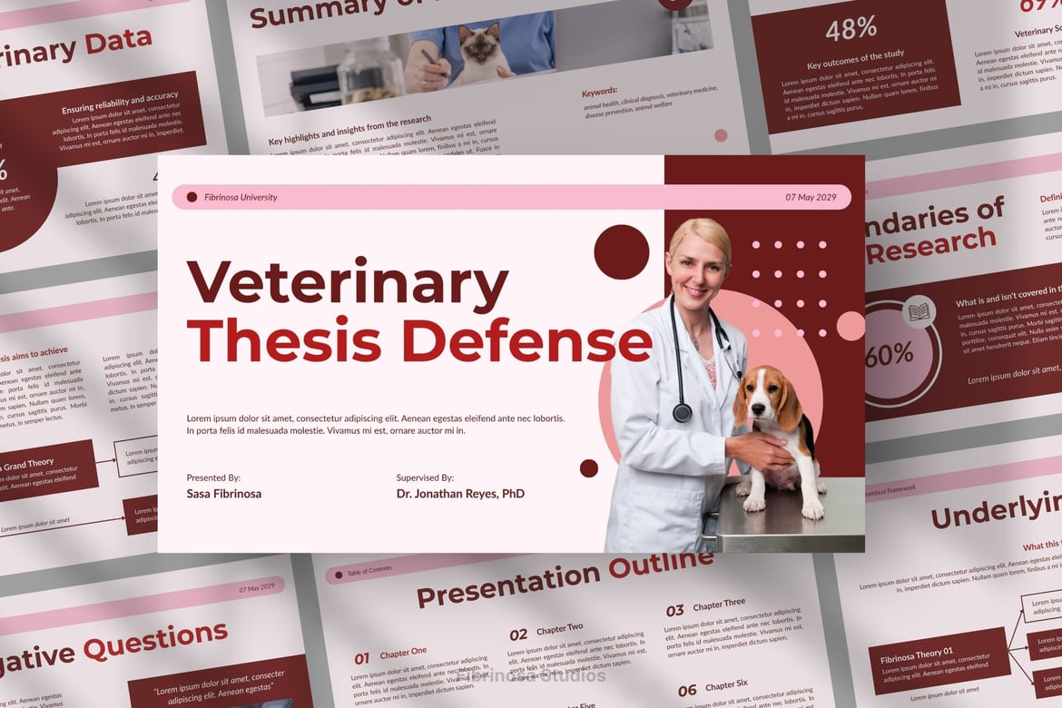 Template PowerPoint Pertahanan Thesis Kedokteran Hewan yang Profesional