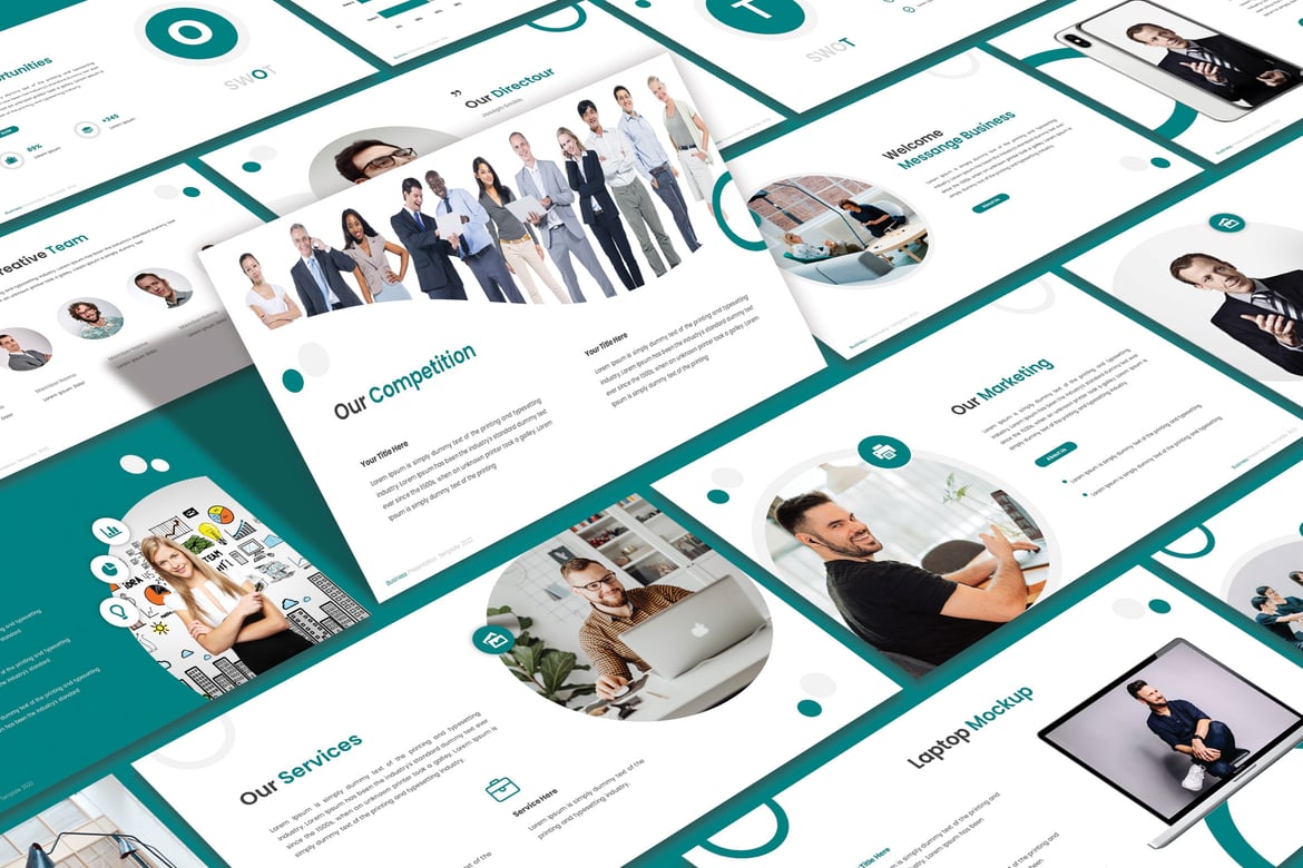 Template PowerPoint Bisnis VETICA - Solusi Presentasi Profesional