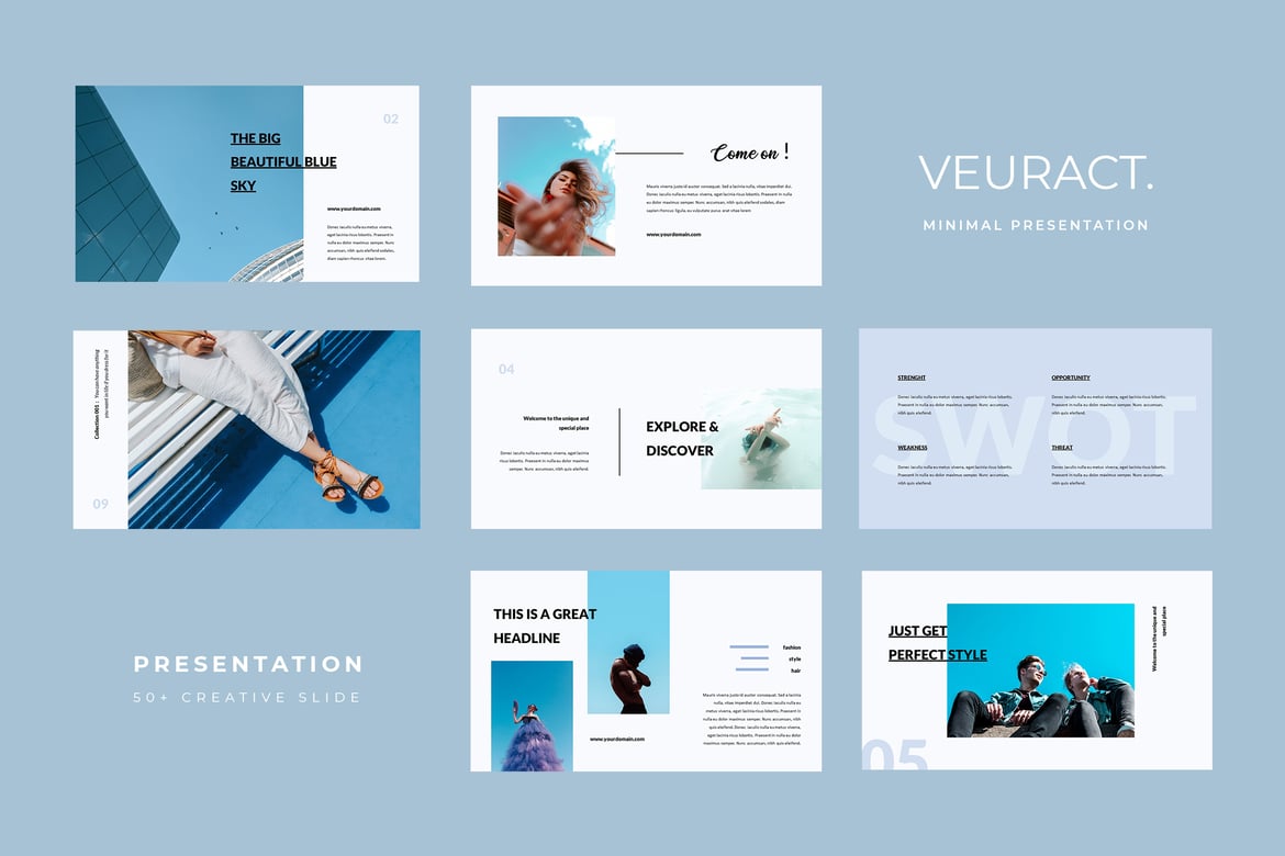 Veuract - Template Presentasi PowerPoint Minimalis dan Modern