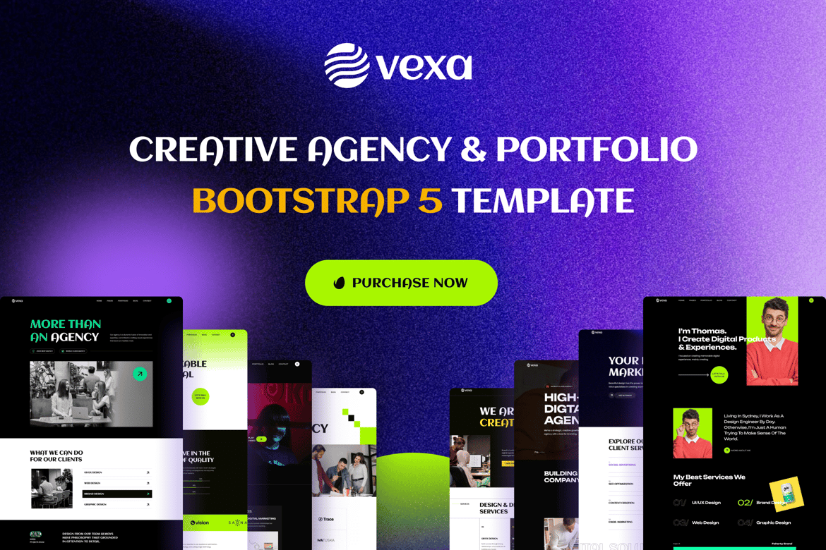 Vexa - Template Website Kreatif untuk Agensi dan Portofolio dengan Bootstrap 5